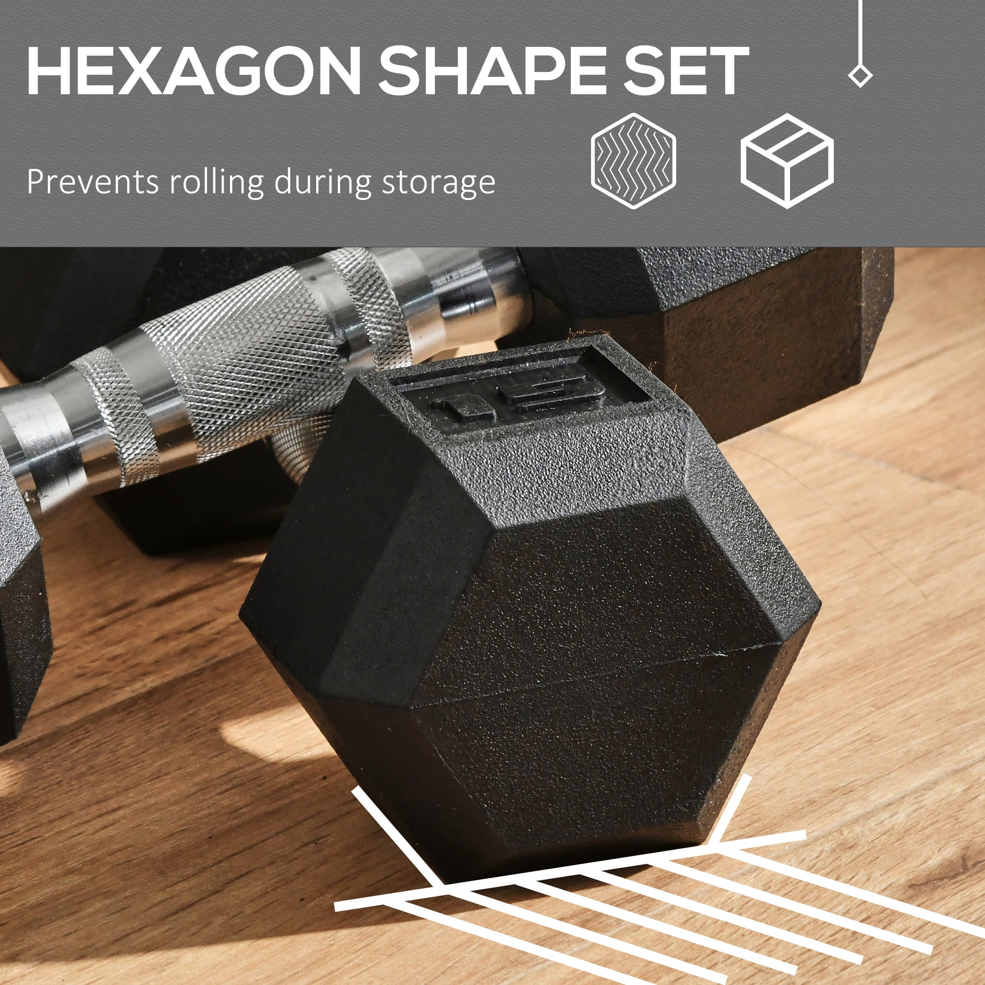 2 X 15 LBS HEX DUMBBELL SET COATED FOR HOME GYM WORKOUTS