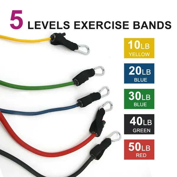 5-PIECE EXERCISE RESISTANCE BANDS SET