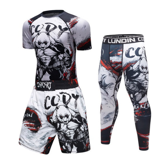 MEN'S MMA COMPRESSION RASHGUARD FITNESS T-SHIRT