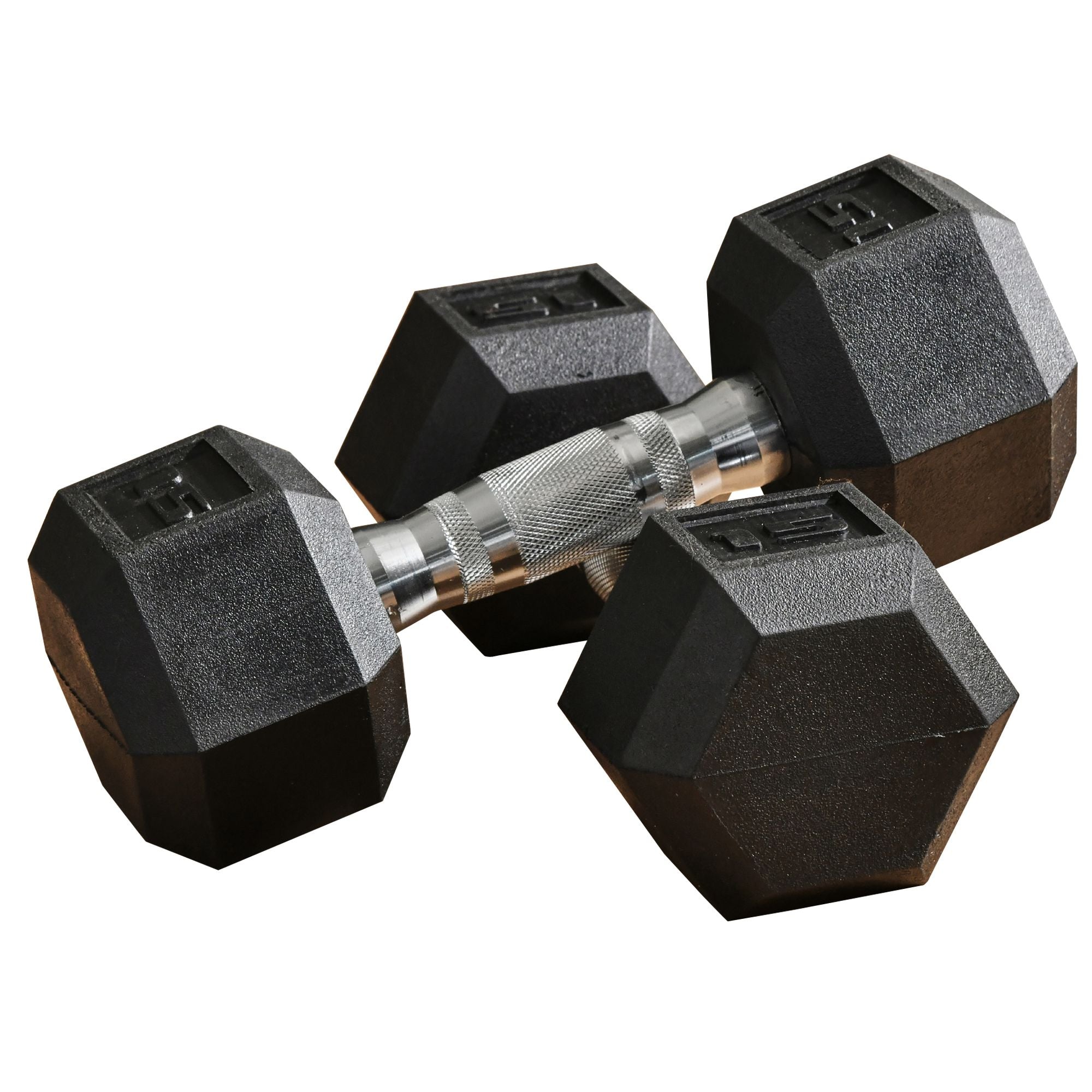 2 X 15 LBS HEX DUMBBELL SET COATED FOR HOME GYM WORKOUTS