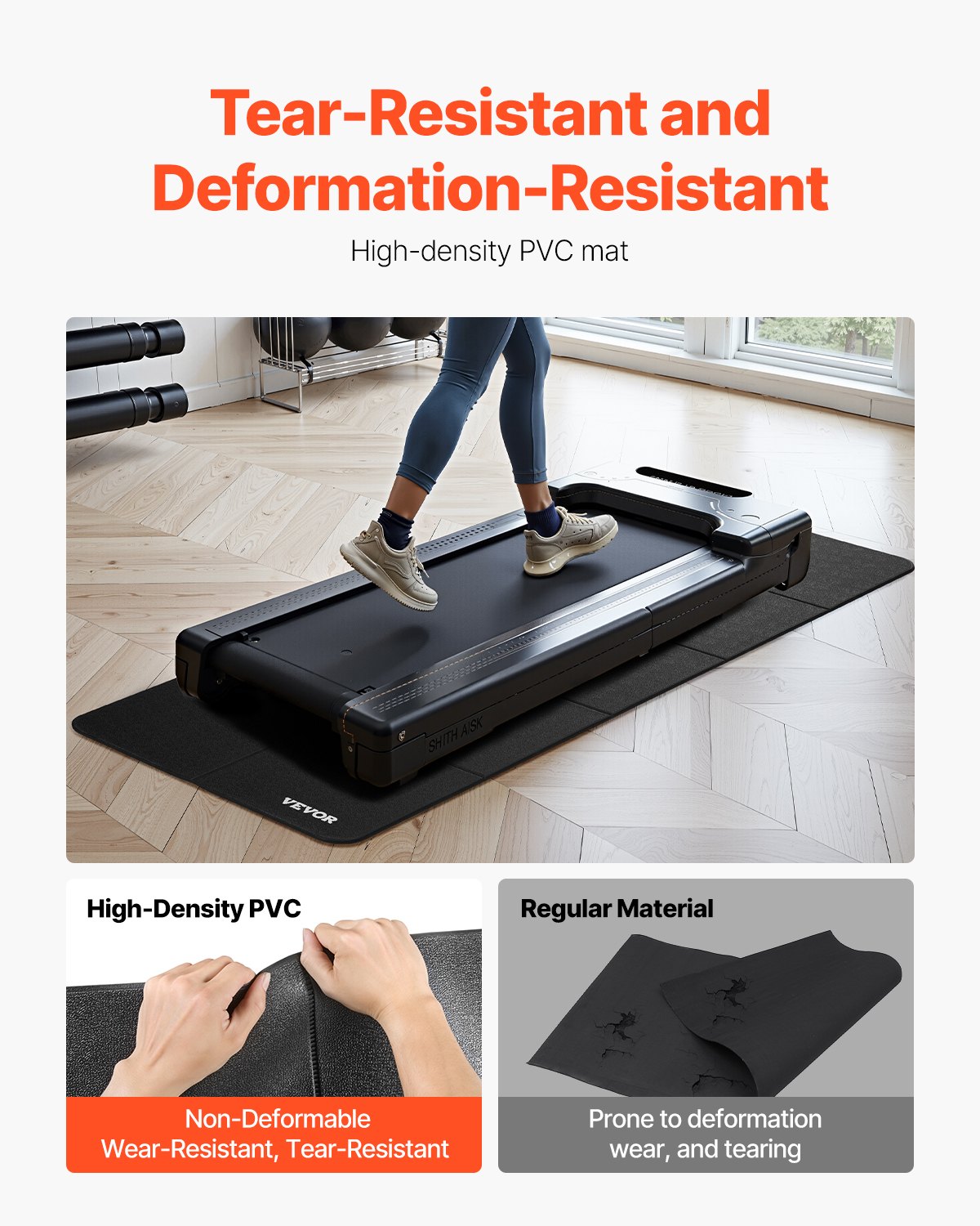 FOLDABLE TREADMILL MAT PAD FOR CARPET AND HARD FLOORS