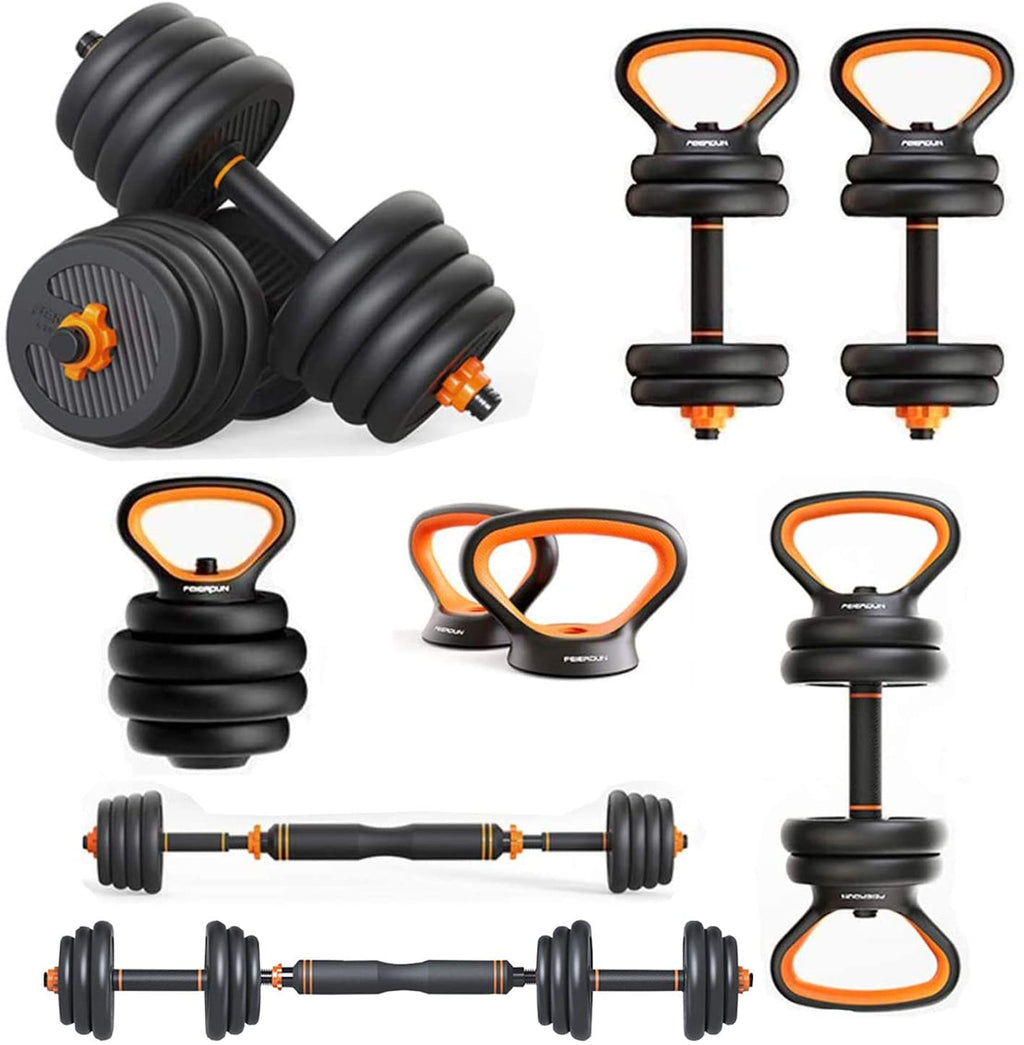 6-IN-1 MULTIFUNCTIONAL DUMBBELLS, KETTLEBELLS & BARBELLS SET