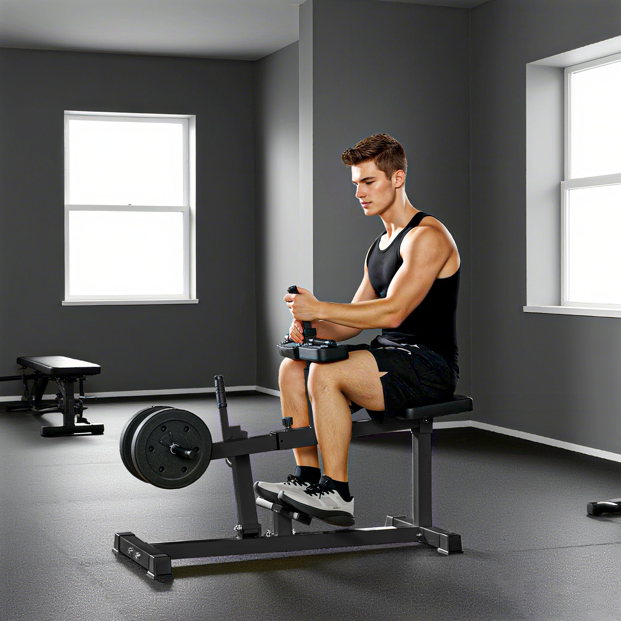 SEATED CALF RAISE MACHINE STEEL GYM EQUIPMENT