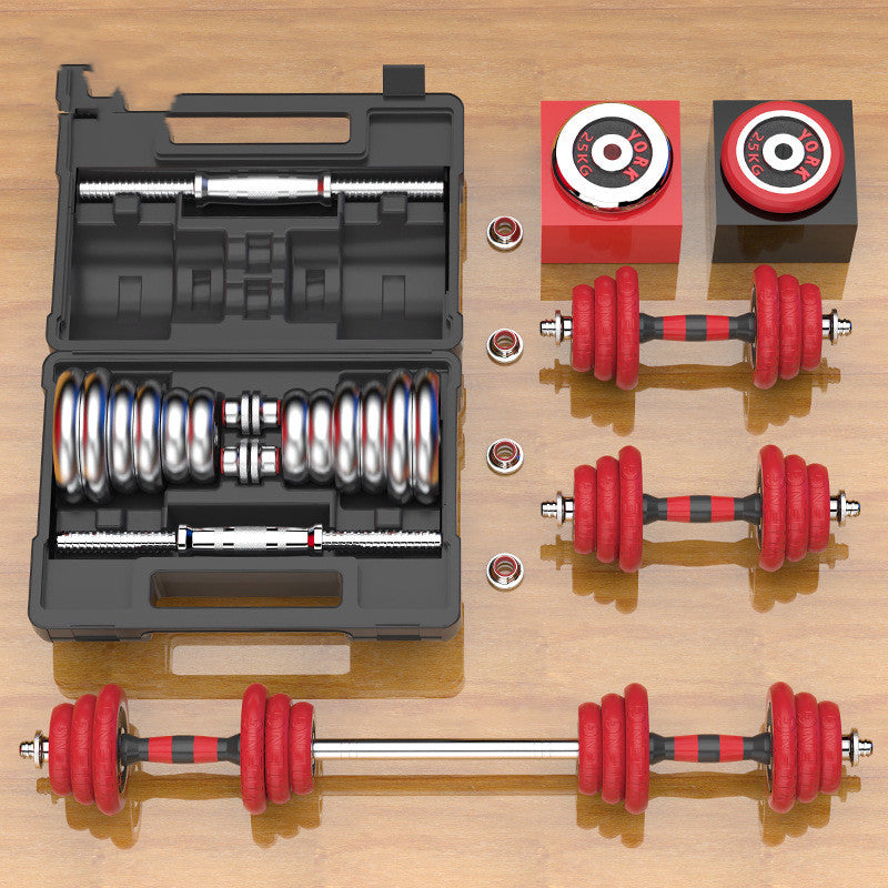 SOLID PURE IRON ELECTROPLATED DUMBBELLS BLACK & RED