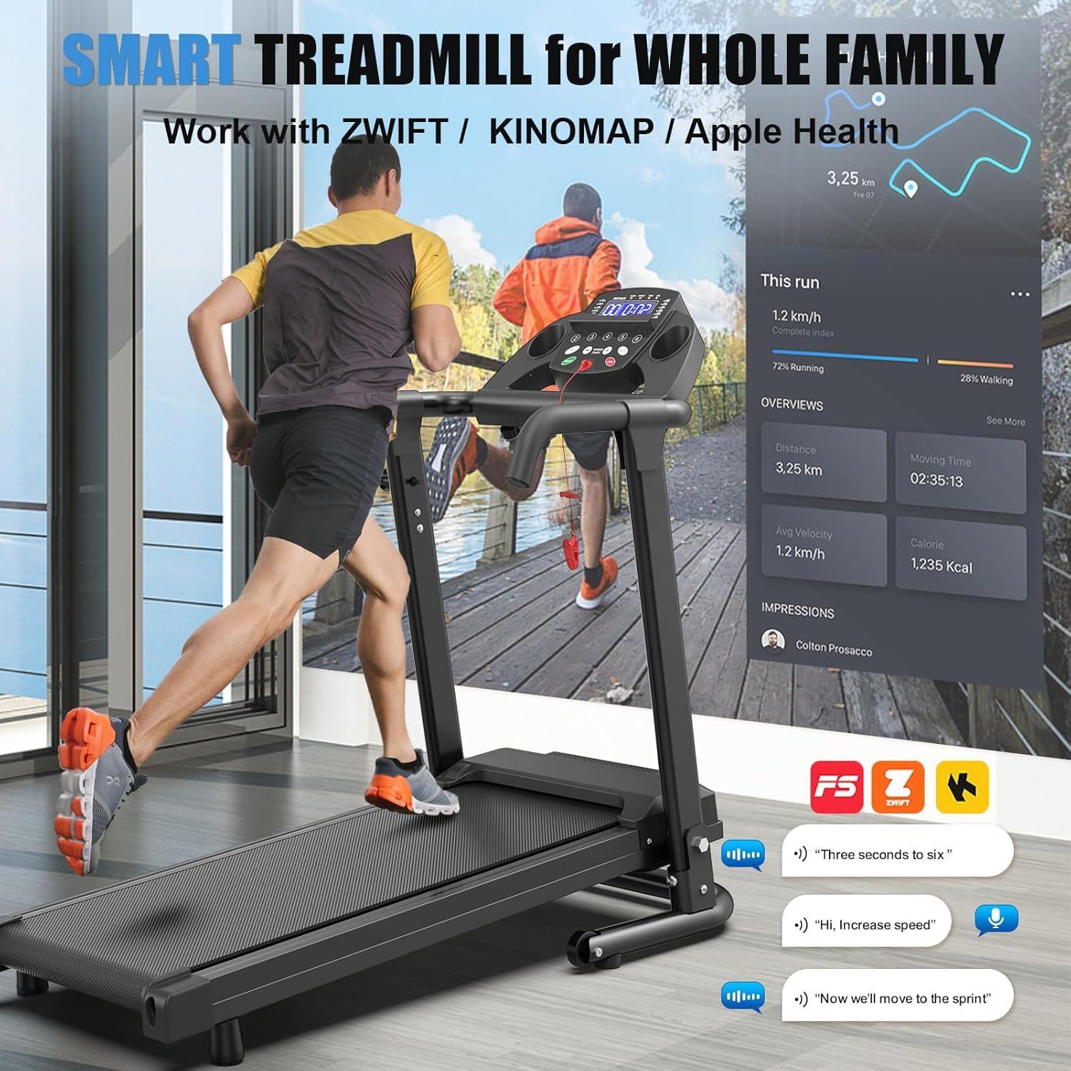 FOLDABLE PORTABLE 2.5HP APP CONTROLLED TREADMILL