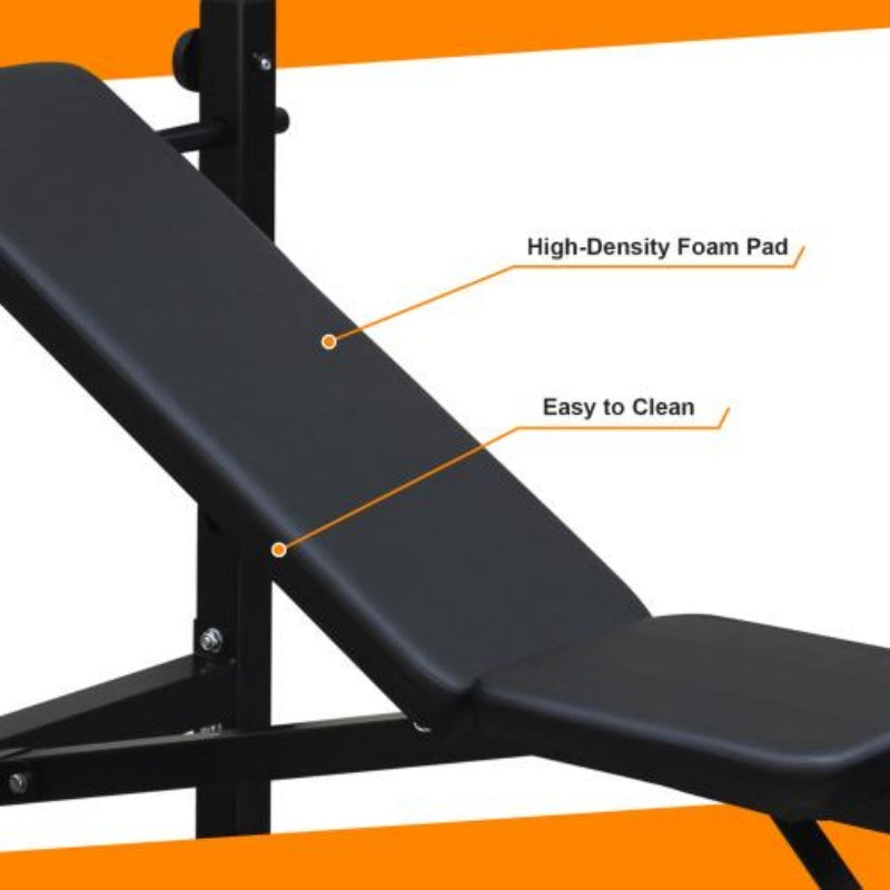 OLYMPIC FULL BODY WORKOUT WEIGHT BENCH PRESS WITH SQUAT RACK