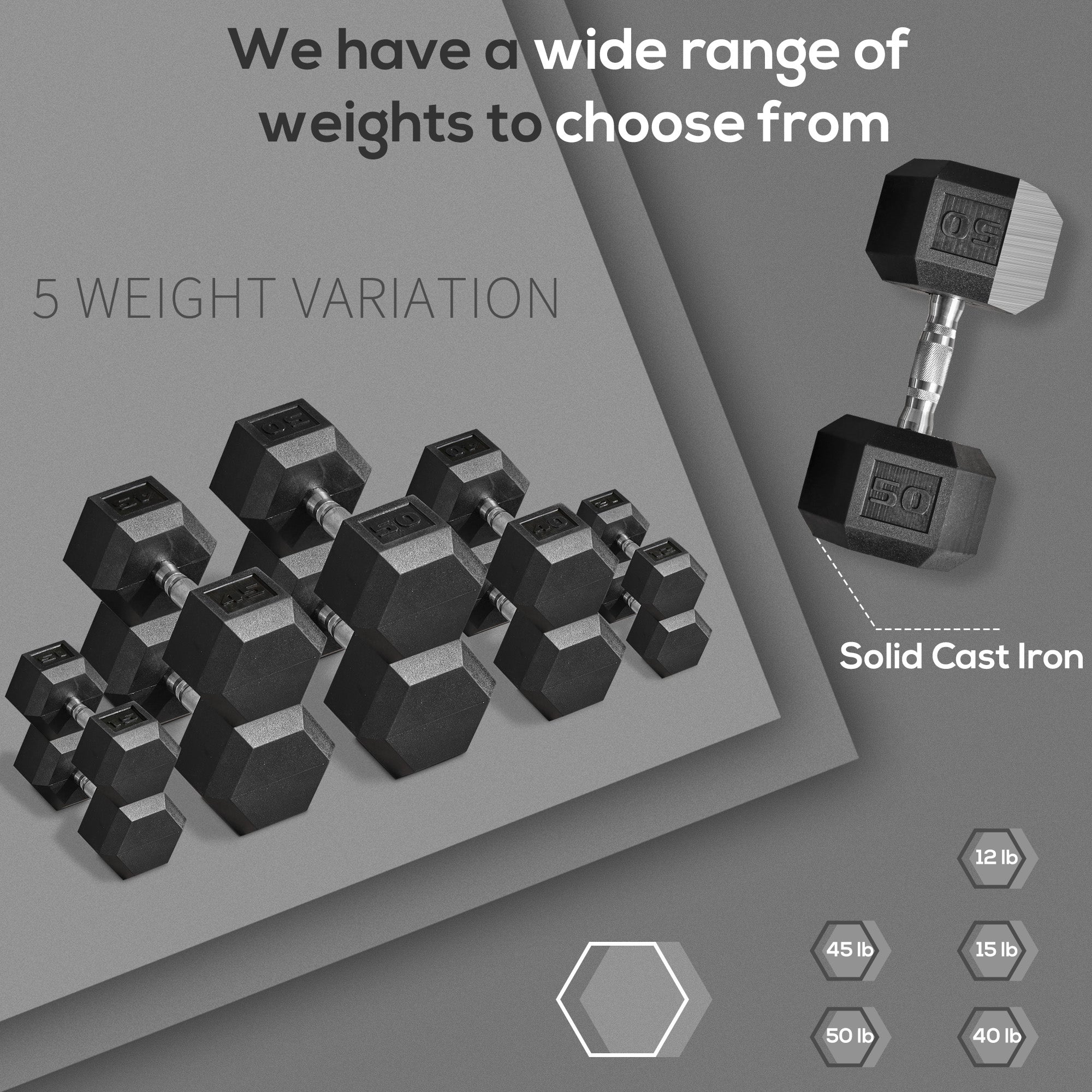2 X 50 LBS HEX DUMBBELL COATED WEIGHTS FOR HOME GYM