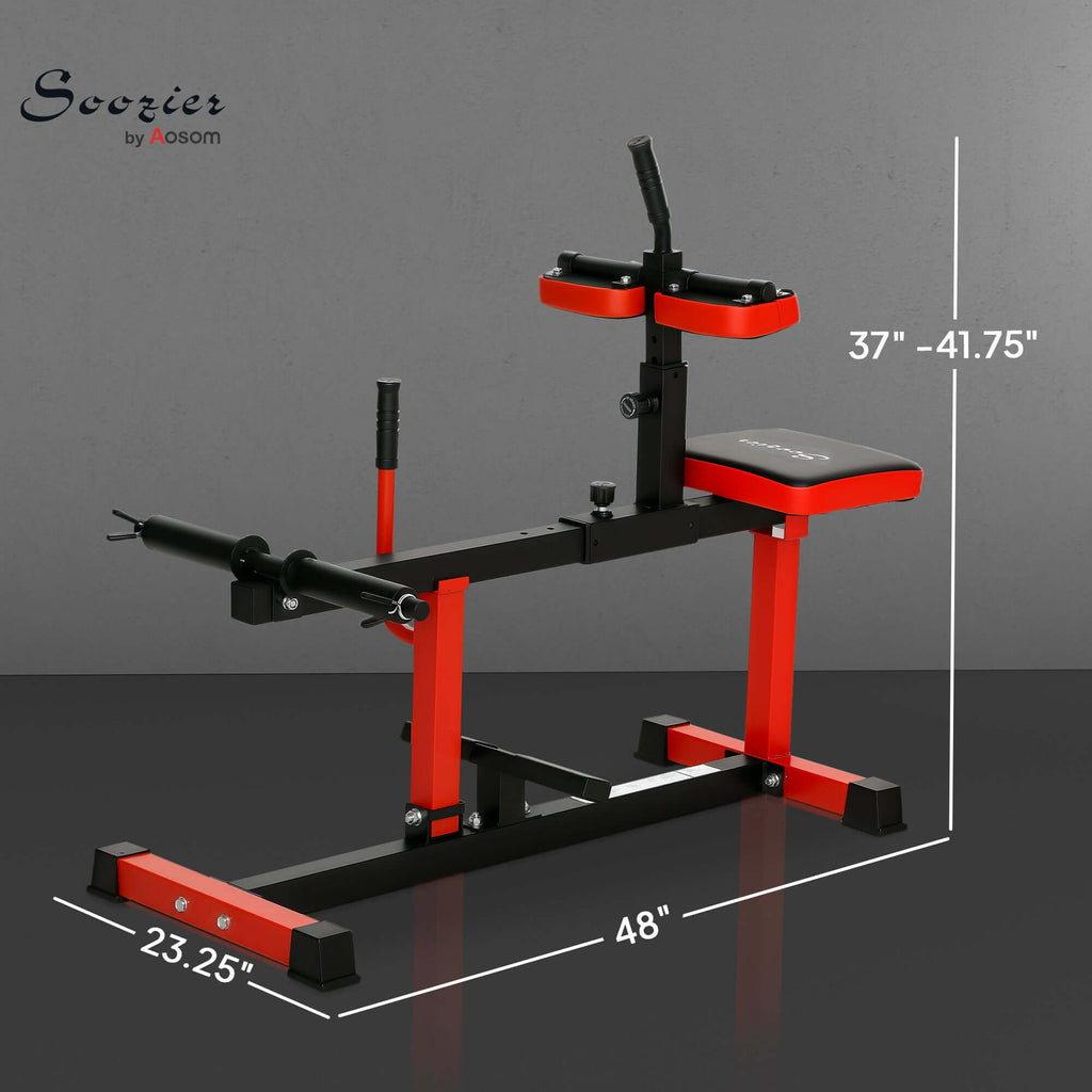 CALF RAISE MACHINE TRAINING GYM EQUIPMENT, RED STEEL SEATED