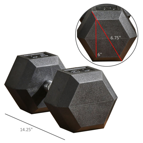 2 X 50 LBS HEX DUMBBELL COATED WEIGHTS FOR HOME GYM