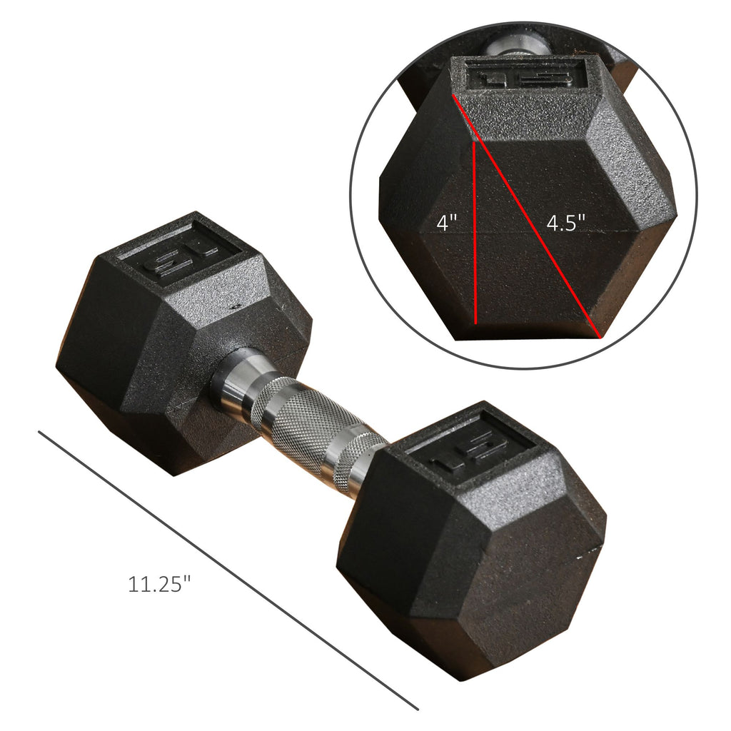 2 X 15 LBS HEX DUMBBELL SET COATED FOR HOME GYM WORKOUTS