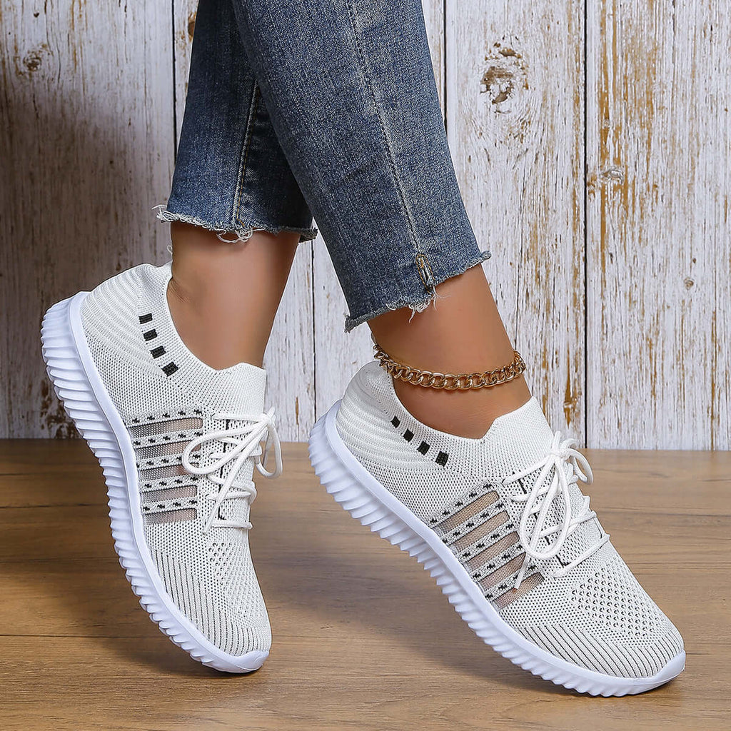LACE-UP SPORTS TRAINERS MESH SNEAKERS FOR RUNNING SPORTS