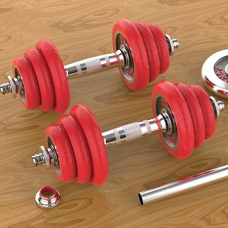 SOLID PURE IRON ELECTROPLATED DUMBBELLS BLACK & RED