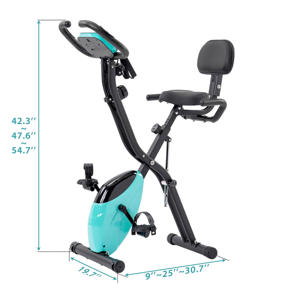 FOLDABLE EXERCISE BIKE UPRIGHT & RECUMBENT WITH RESISTANCE