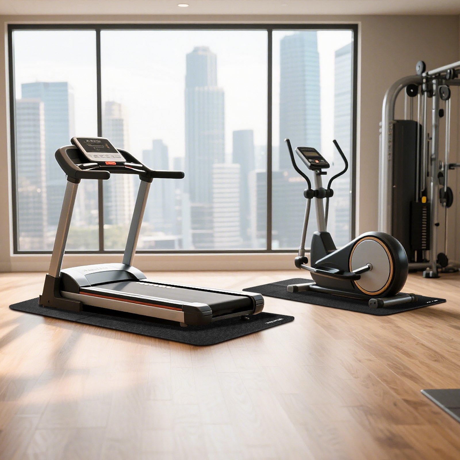 FOLDABLE TREADMILL MAT PAD FOR CARPET AND HARD FLOORS