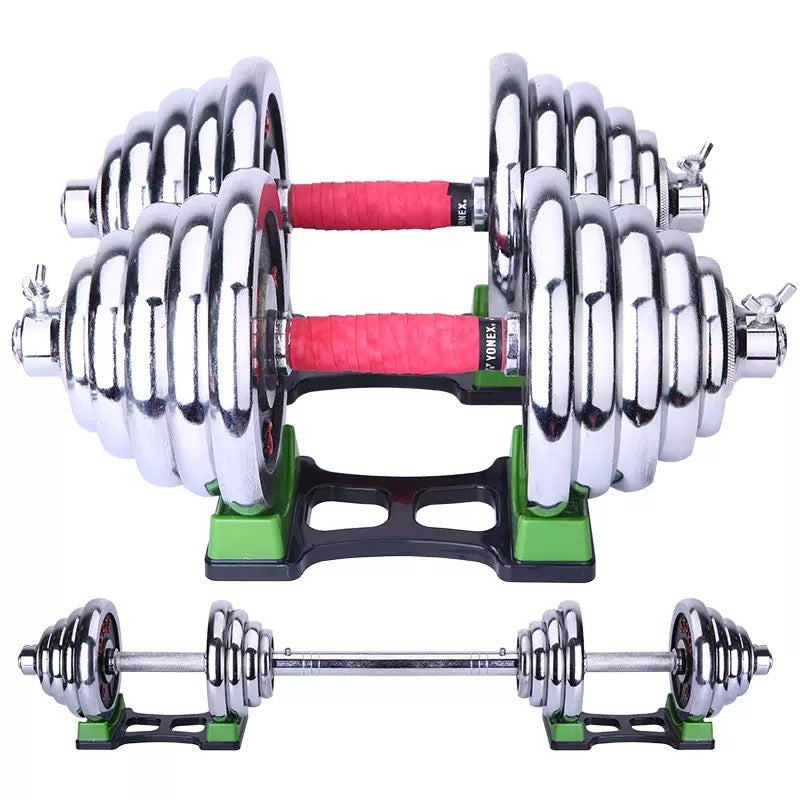 SOLID PURE IRON ELECTROPLATED DUMBBELLS BLACK & RED