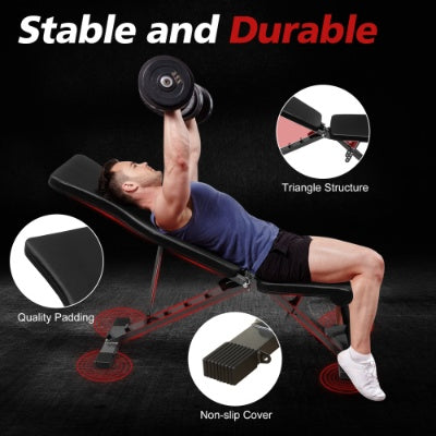 ADJUSTABLE WEIGHT BENCH MULTI-PURPOSE FOLDABLE WEIGHT BENCH