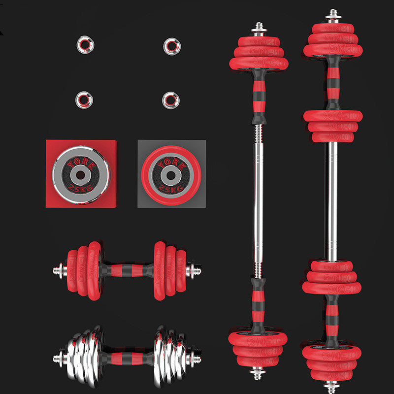SOLID PURE IRON ELECTROPLATED DUMBBELLS BLACK & RED