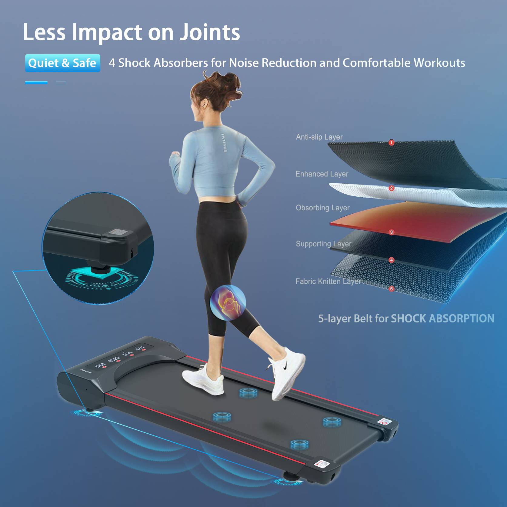 WALKING PAD UNDER DESK TREADMILL FOR HOME & OFFICE