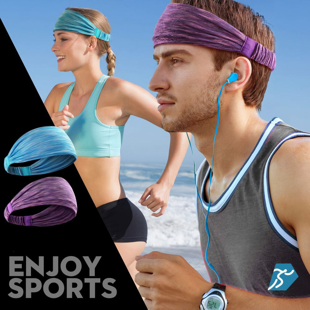 5-PACK UNISEX SPORTS SWEATBAND HEADBANDS