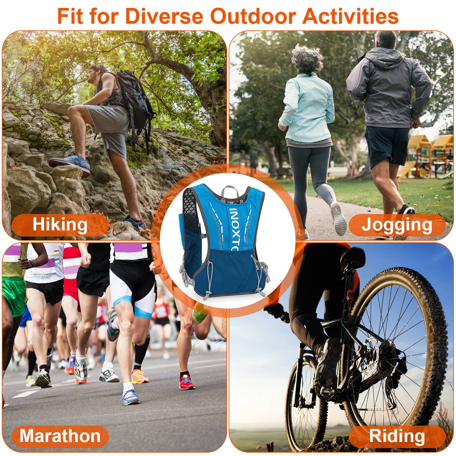 RUNNING HYDRATION VEST ADJUSTABLE BACKAPCK